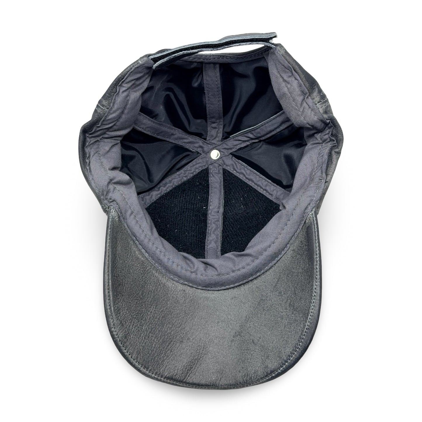 Leder Cap Grau im Vintage Look – Verstellbare Baseball Cap aus Leder - Flint