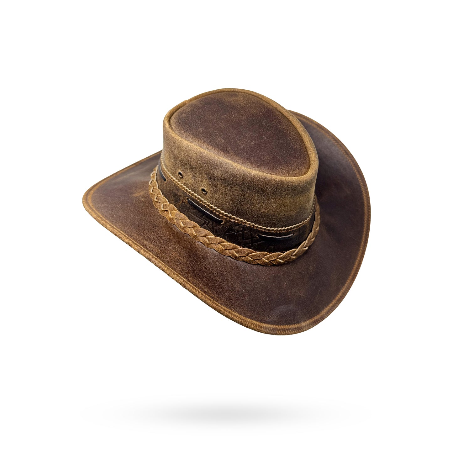 Lederhut Western Cowboy – Outdoor Hut Reiten, Wandern & Abenteuer Shadow Brown