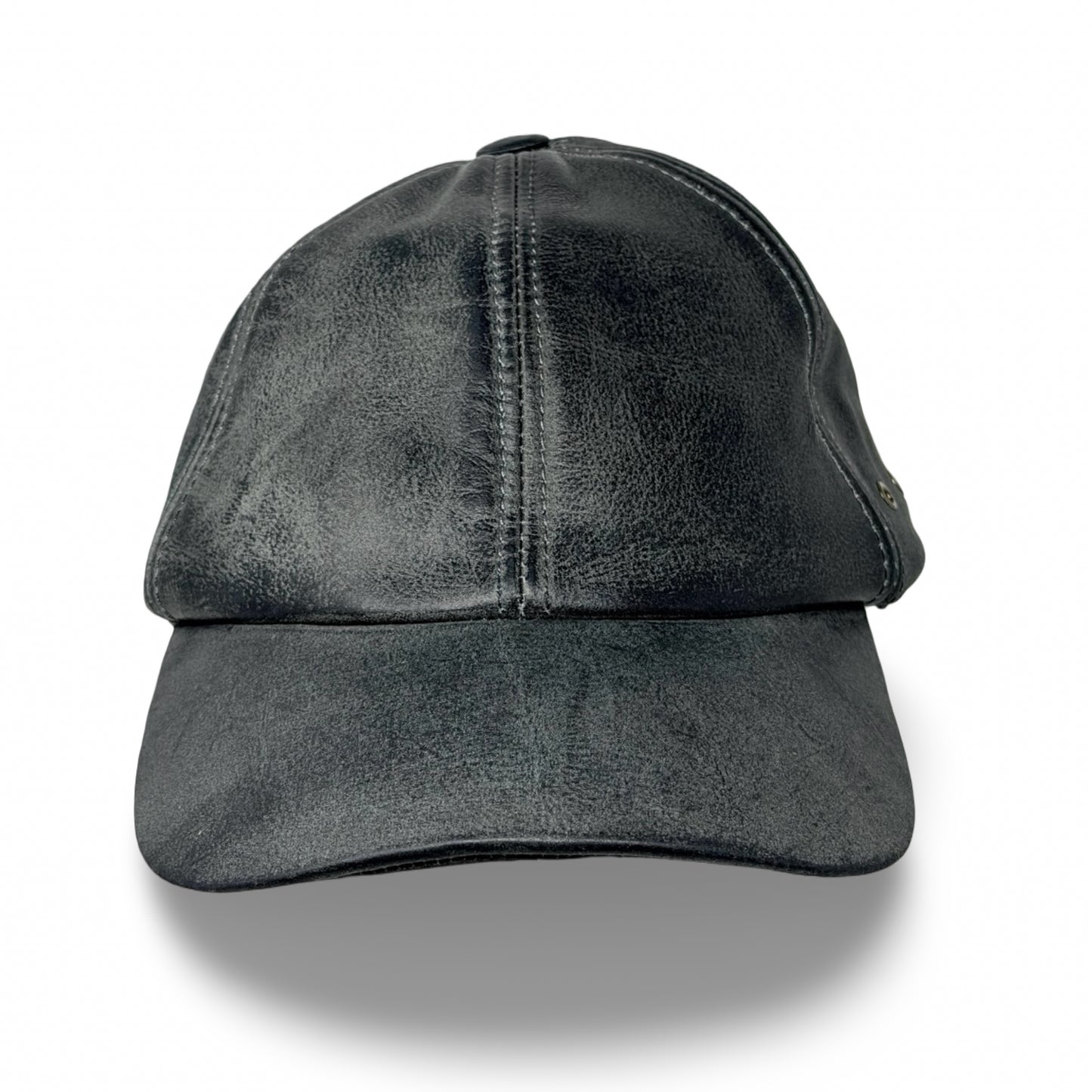 Leder Cap Grau im Vintage Look – Verstellbare Baseball Cap aus Leder - Flint