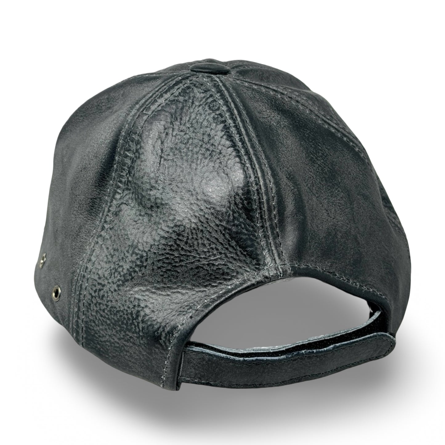 Leder Cap Grau im Vintage Look – Verstellbare Baseball Cap aus Leder - Flint