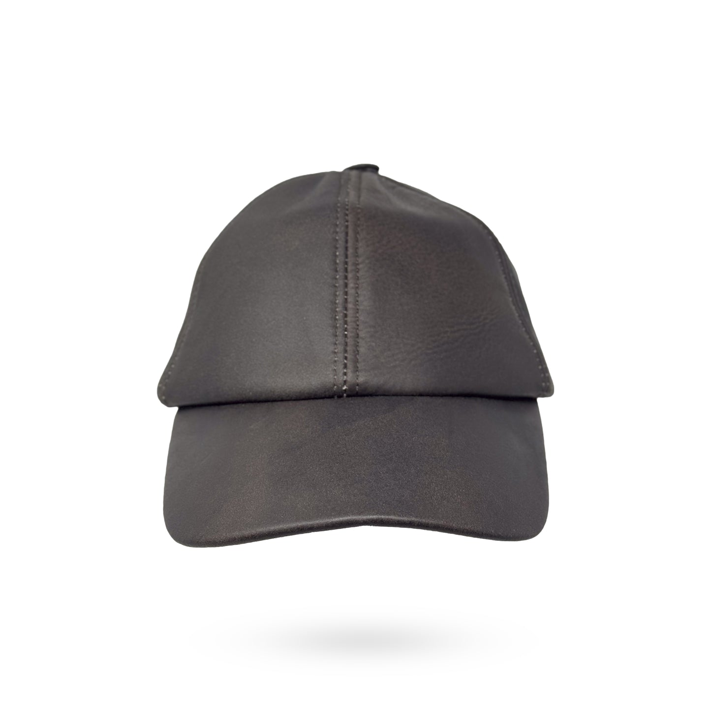 Baseball Cap Leder Outdoor Biker Kappe Lederkappe Unisex Dunkelbraun