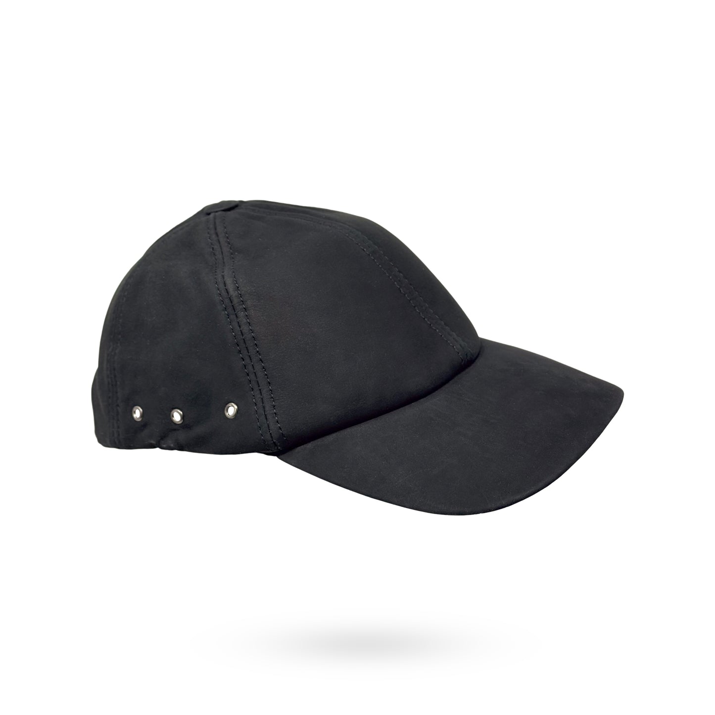 Baseball Cap Leder Outdoor Biker Kappe Lederkappe Unisex Schwarz Nubukleder