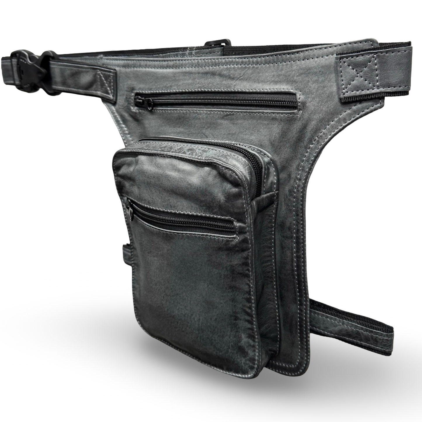 Leder Beintasche Herren Damen Motorrad Tasche Hüfttasche Braun Urban Shadow