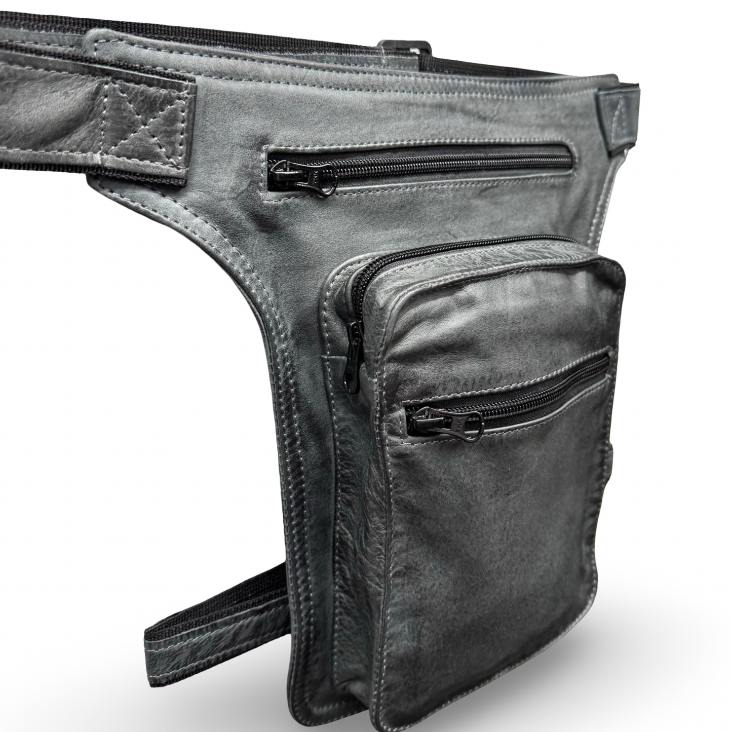 Leder Beintasche Herren Damen Motorrad Tasche Hüfttasche Braun Urban Shadow