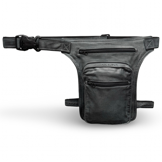 Leder Beintasche Herren Damen Motorrad Tasche Hüfttasche Braun Urban Shadow