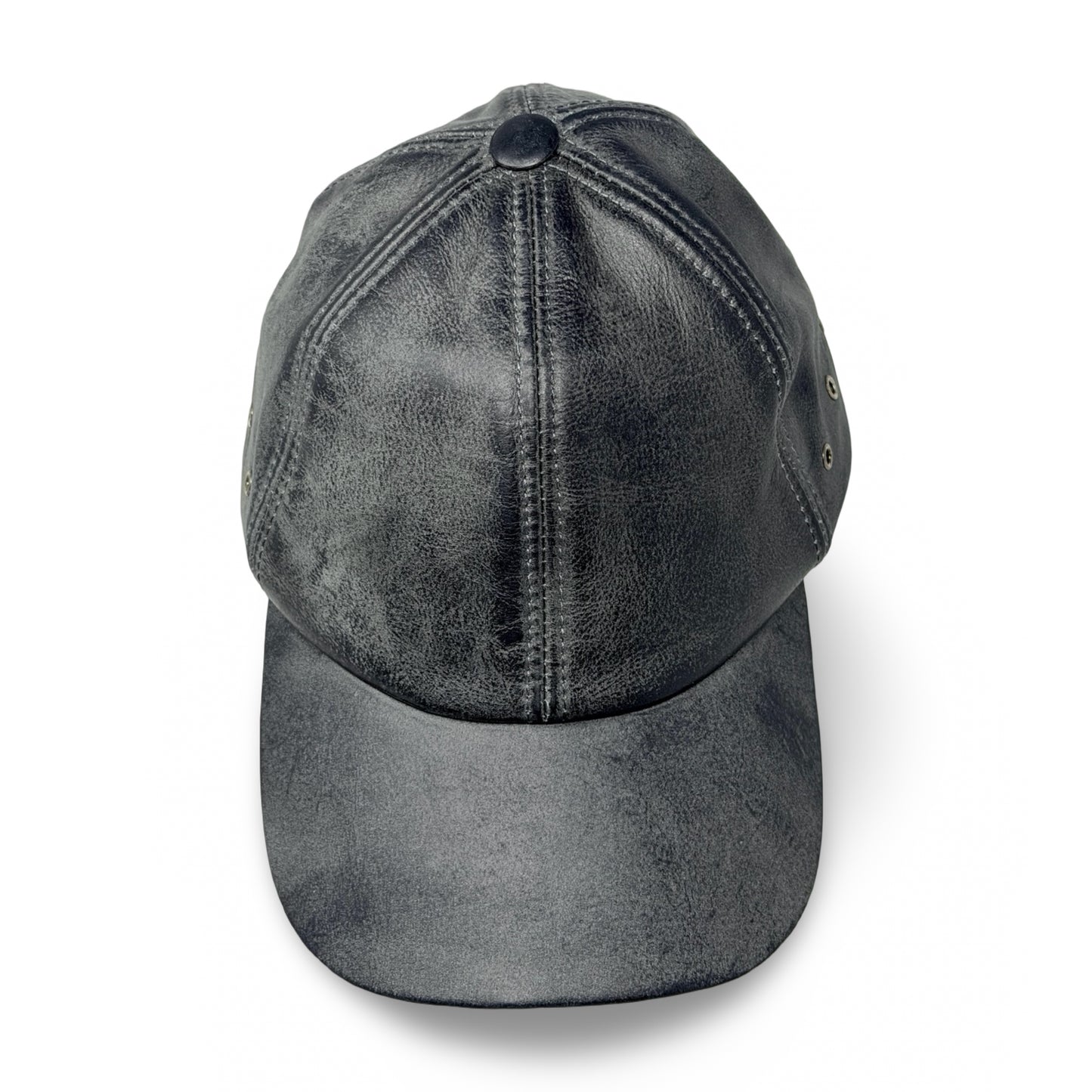 Leder Cap Grau im Vintage Look – Verstellbare Baseball Cap aus Leder - Flint