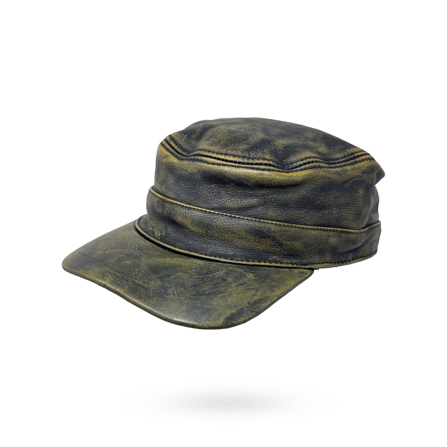CUBA Cap Ledercap Basecap Echt Leder Schildmütze Schirmmütze Mütze Grey/Green