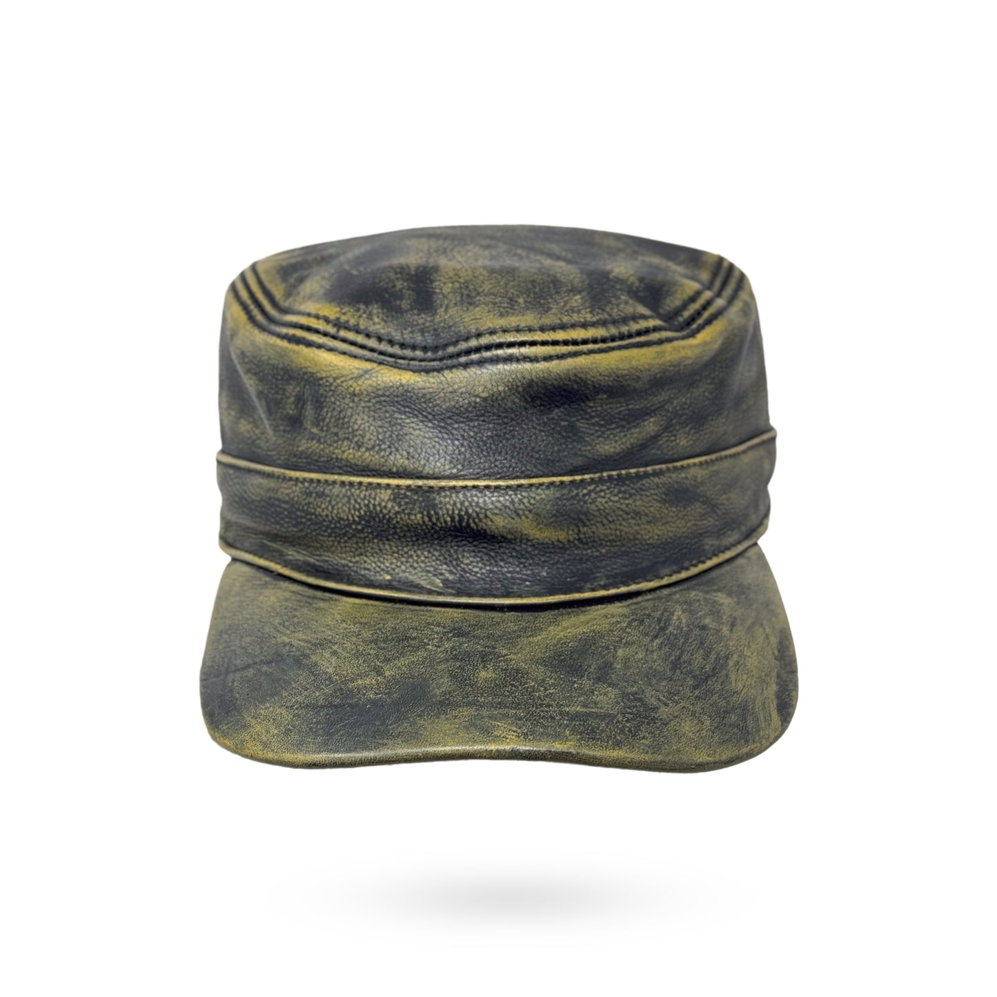 CUBA Cap Ledercap Basecap Echt Leder Schildmütze Schirmmütze Mütze Grey/Green