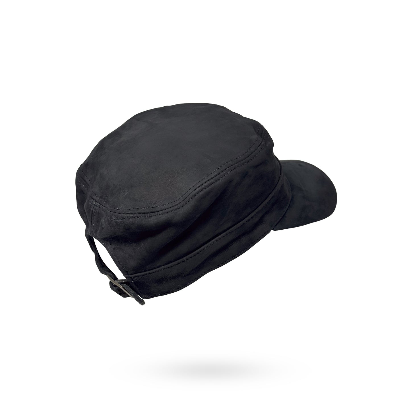 Herren Basecap Echt Leder Schildmütze Mützen Kappe Baseball Cap schwarz Nubuk