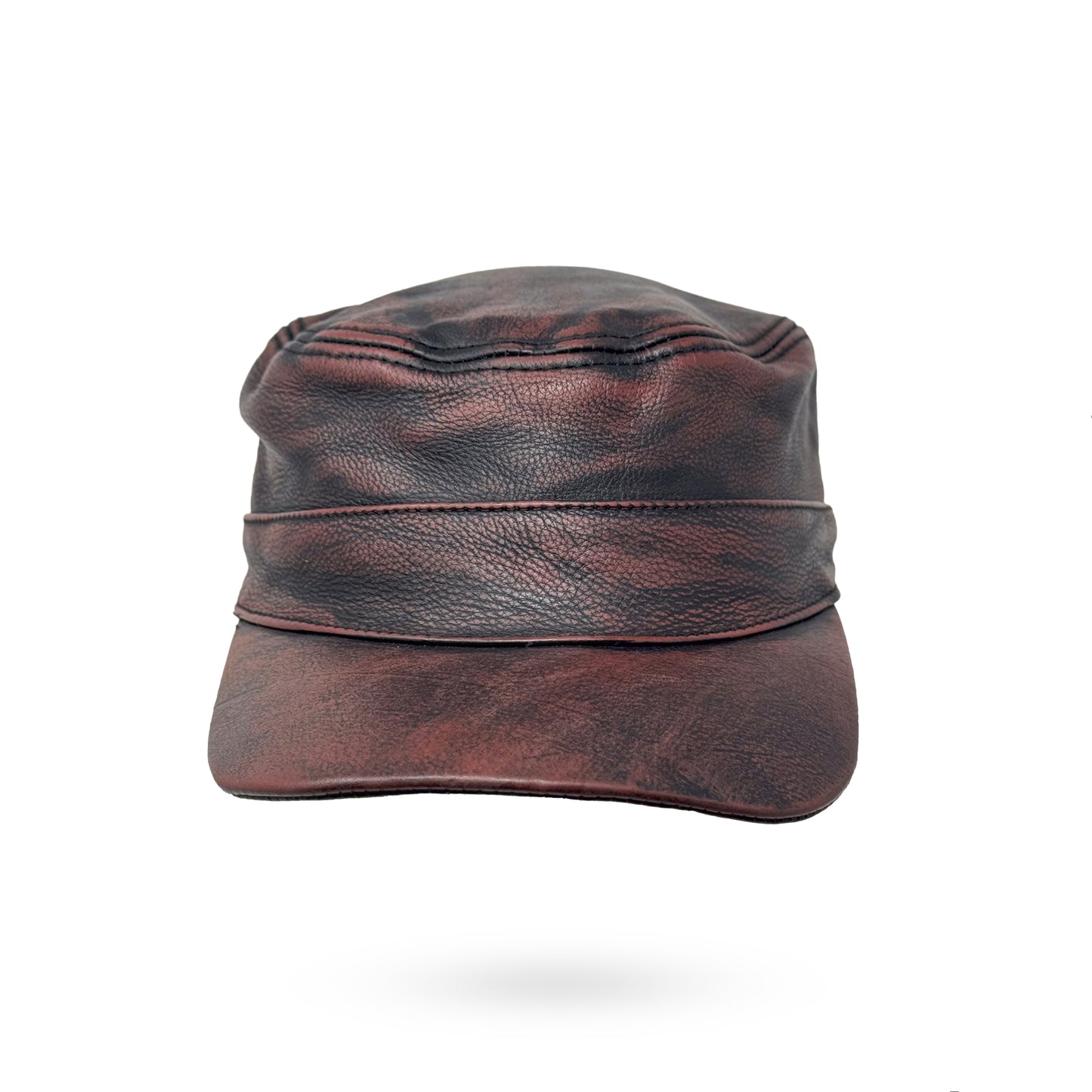 CUBA Cap Ledercap Basecap Echt Leder Schildmütze Schirmmütze Mütze Grey/Redish