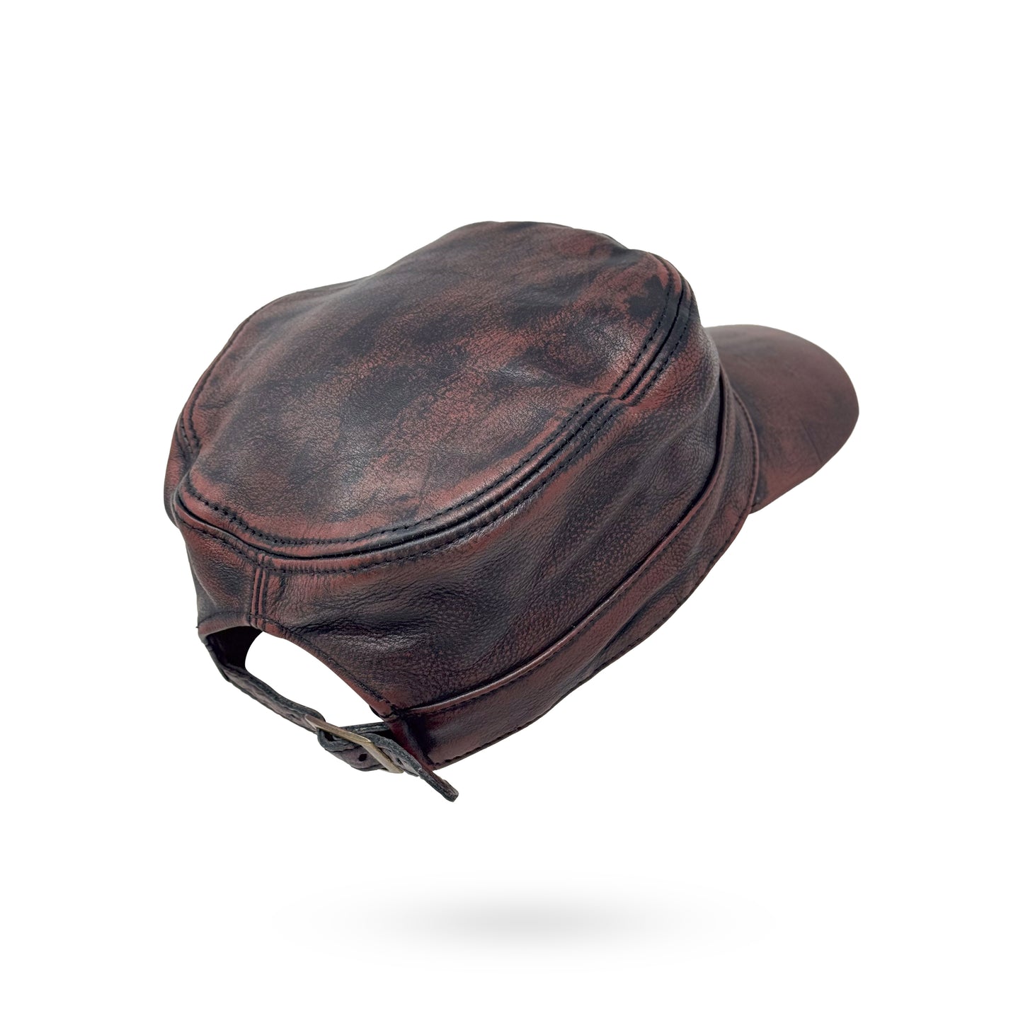 CUBA Cap Ledercap Basecap Echt Leder Schildmütze Schirmmütze Mütze Grey/Redish