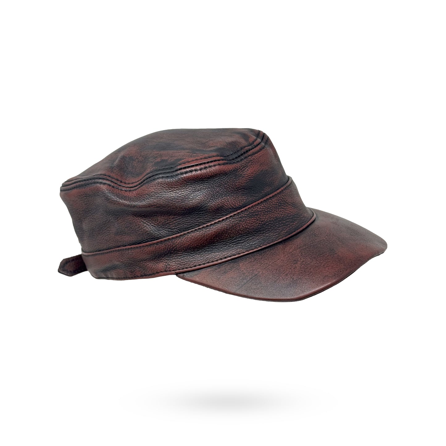 CUBA Cap Ledercap Basecap Echt Leder Schildmütze Schirmmütze Mütze Grey/Redish