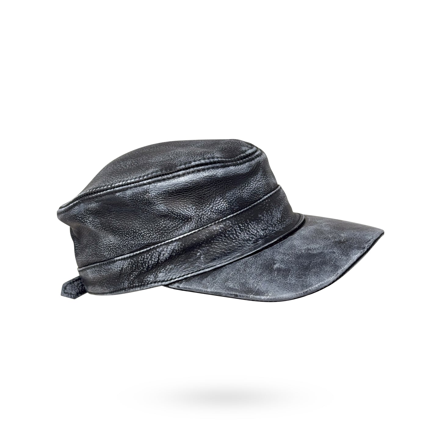 CUBA Cap Ledercap Basecap Echt Leder Schildmütze Schirmmütze Mütze Grey/White