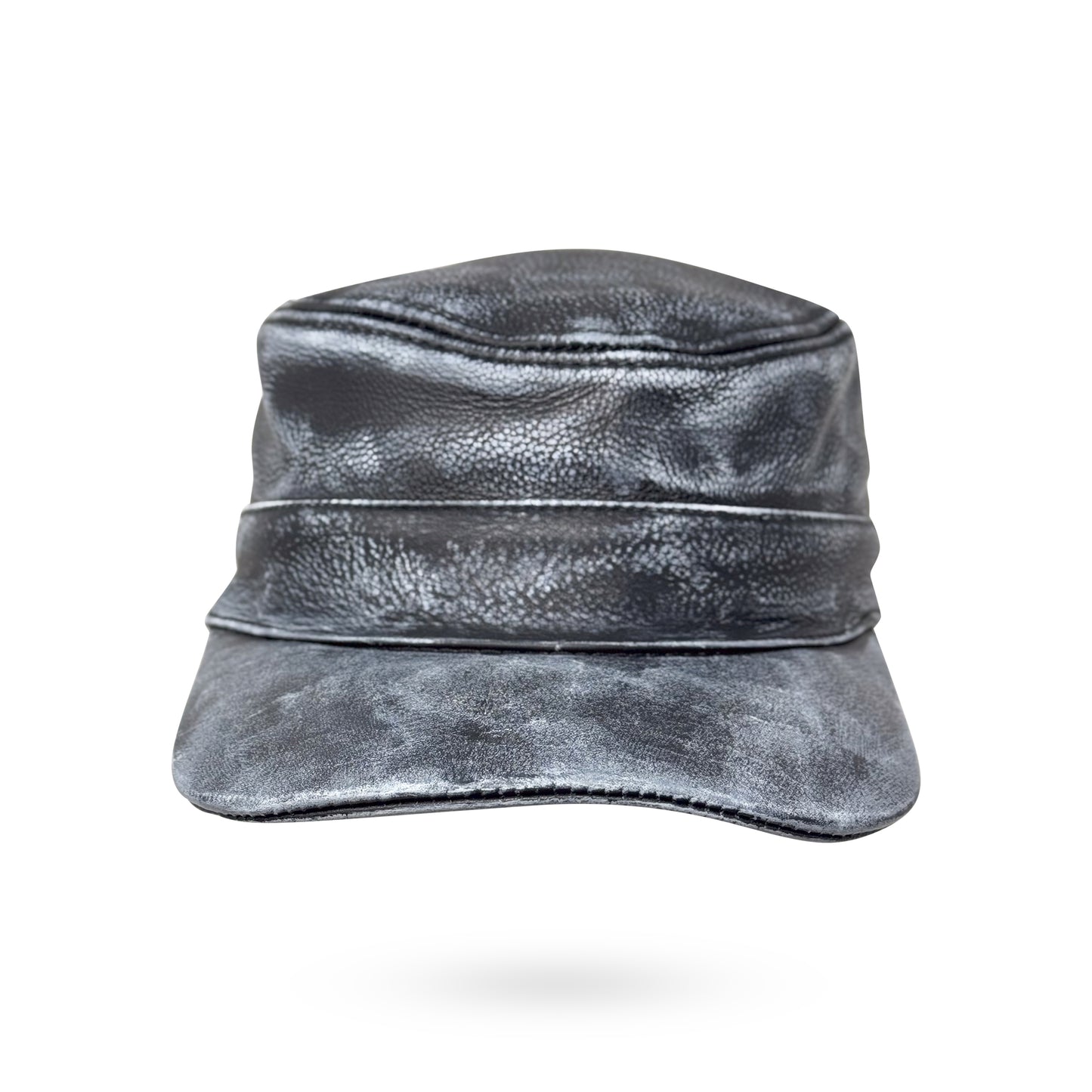 CUBA Cap Ledercap Basecap Echt Leder Schildmütze Schirmmütze Mütze Grey/White