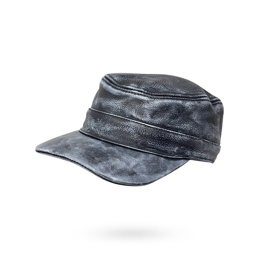 CUBA Cap Ledercap Basecap Echt Leder Schildmütze Schirmmütze Mütze Grey/White