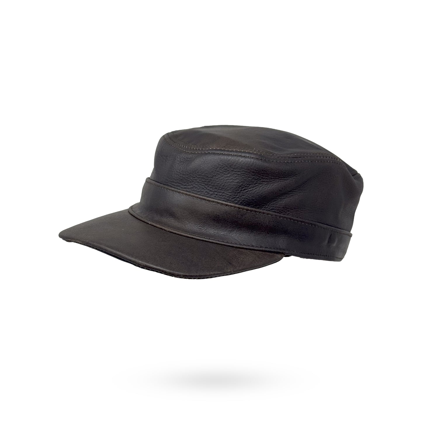Herren Basecap Echt Leder Schildmütze Mützen Kappe Baseball Cap Dunkelbraun