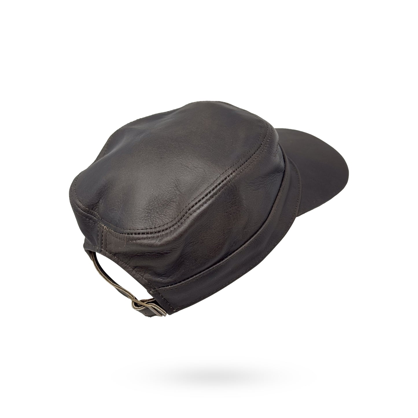 Herren Basecap Echt Leder Schildmütze Mützen Kappe Baseball Cap Dunkelbraun