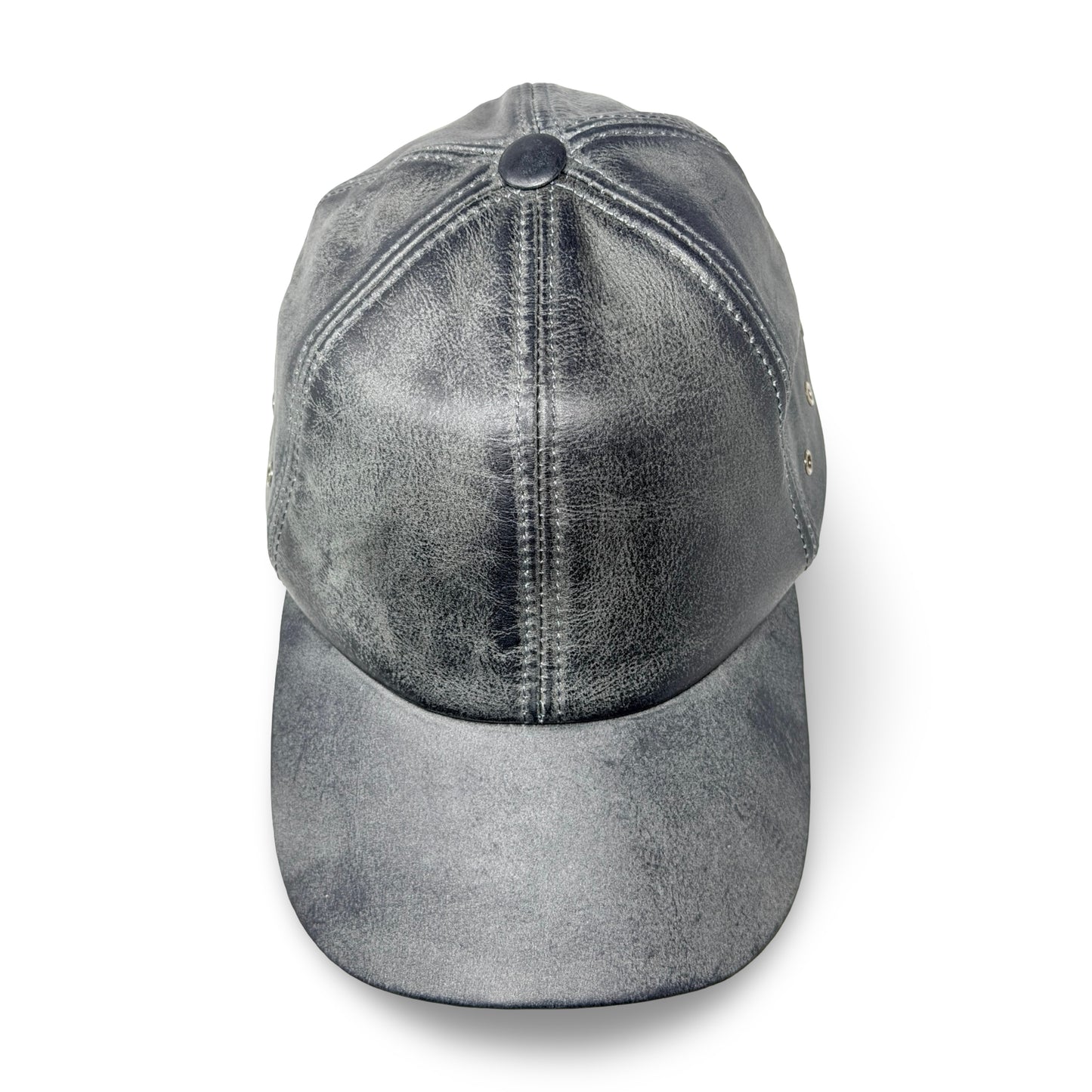 Leder Cap Grau im Vintage Look – Verstellbare Baseball Cap aus Leder - Flint