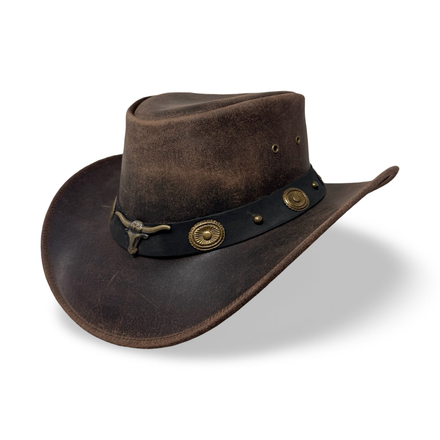 Darkwood – Premium Lederhut aus Crazy Horse Echtleder | Cowboyhut & Westernhut für Damen und Herren