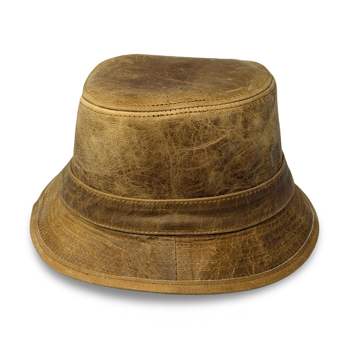 Lederhut Echtleder Büffelleder Trilby Unisex Outdoorhut Wandern Braun Honeyoak