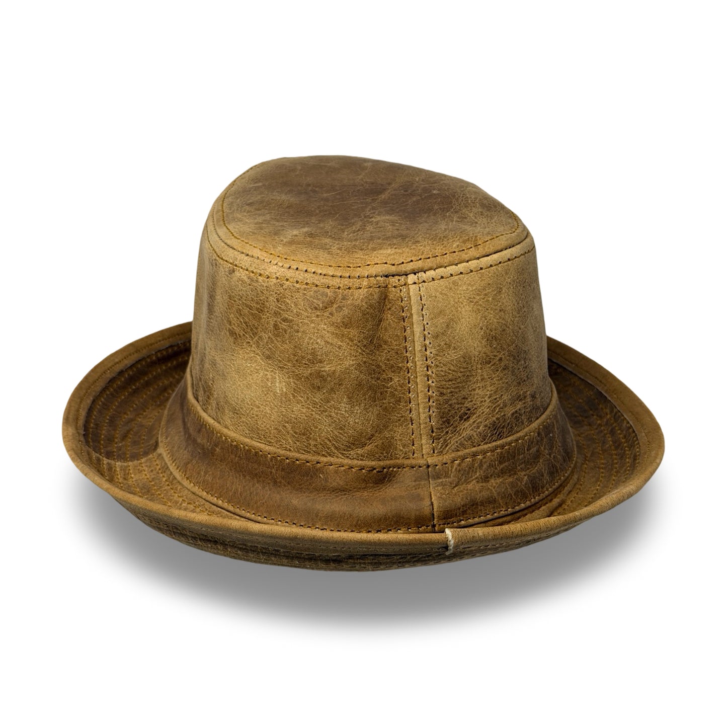 Lederhut Echtleder Büffelleder Trilby Unisex Outdoorhut Wandern Braun Honeyoak