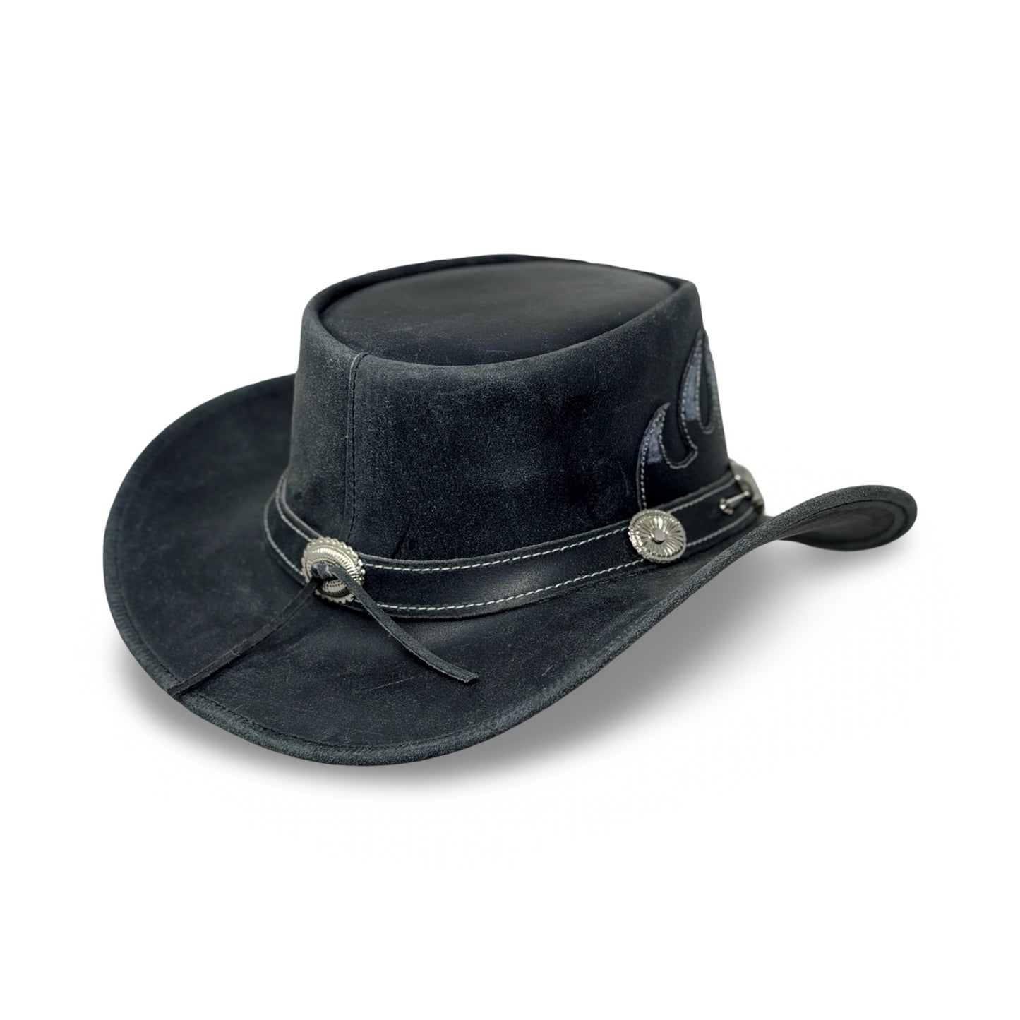 Lederhut Western Cowboy – Outdoor Hut Reiten, Wandern & Abenteuer Shadowflame