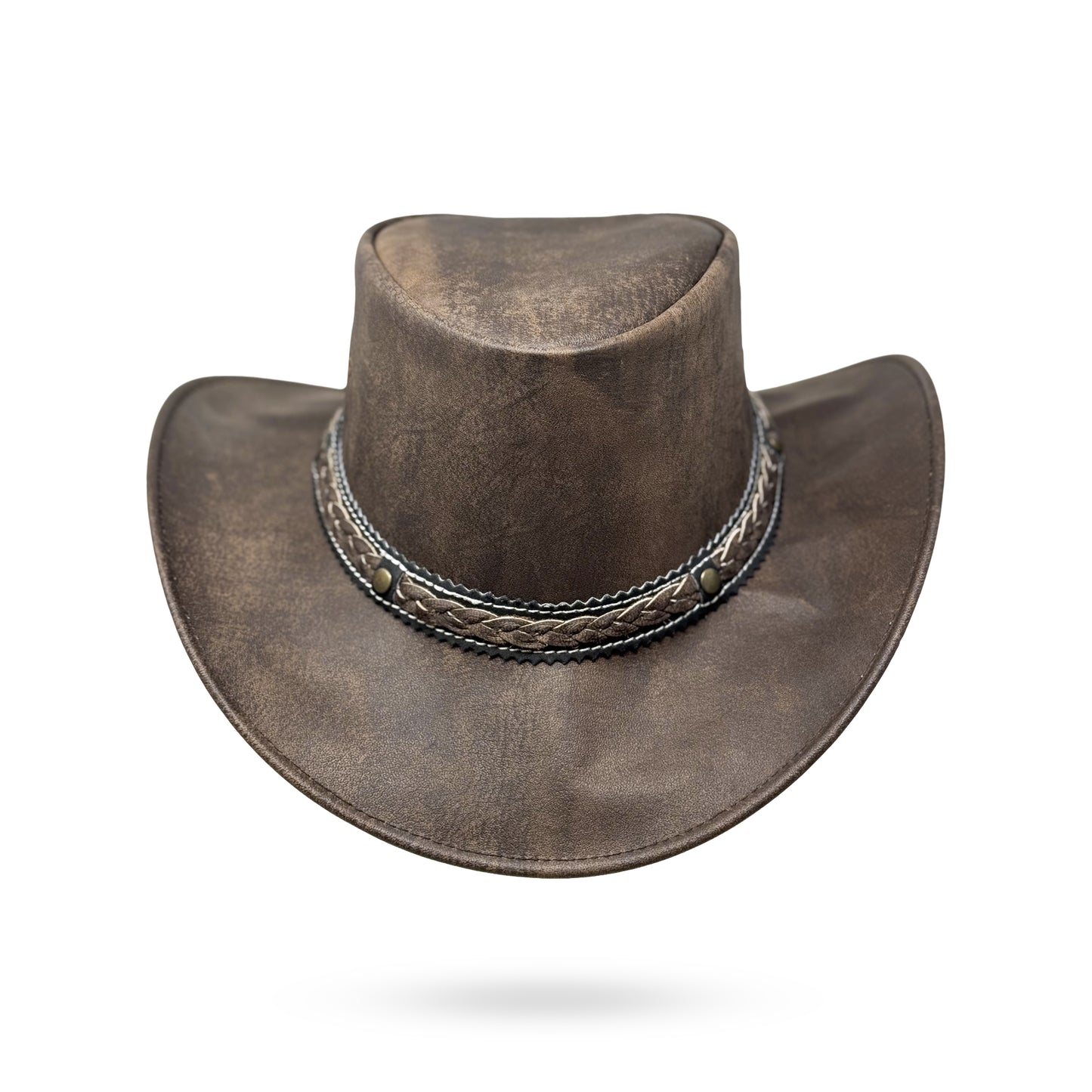 Wickelhut Lederhut Western Cowboy Unisex – Outdoor Hut für Reiten, Wandern & Abenteuer knautschbar „Antik“