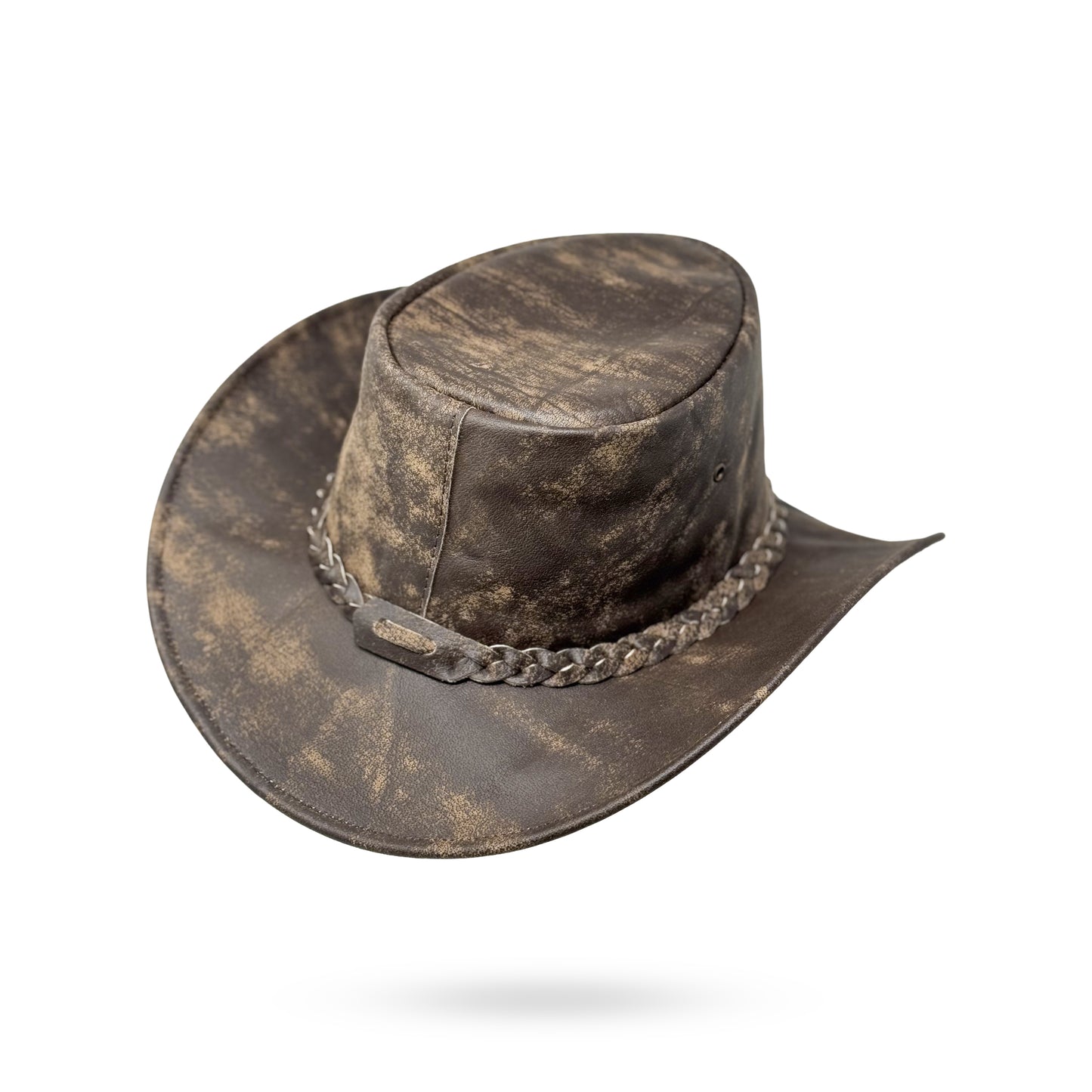 Wickelhut Lederhut Western Cowboy Unisex – Outdoor Hut für Reiten, Wandern & Abenteuer knautschbar