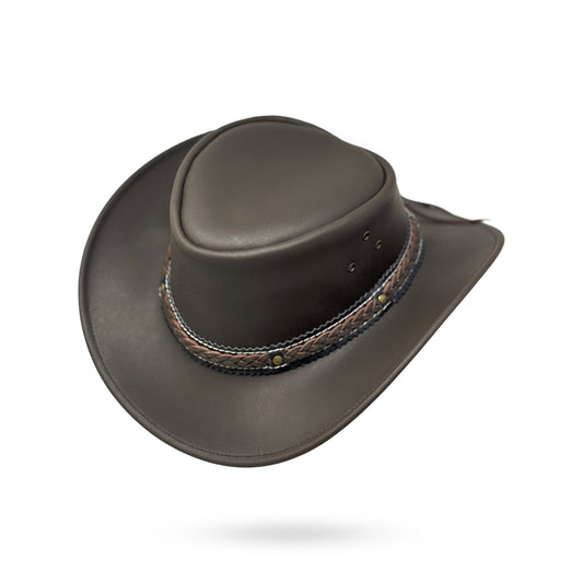 Lederhut Western Cowboy Unisex – Outdoor Hut für Reiten, Wandern & Abenteuer