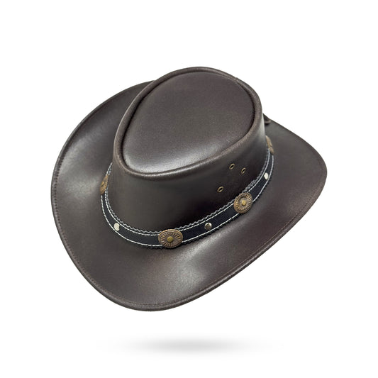 Lederhut Western Cowboy Unisex – Outdoor Hut für Reiten, Wandern & Abenteuer