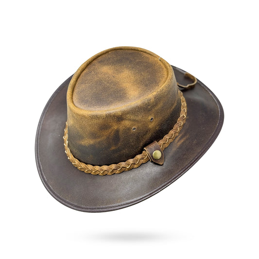 Lederhut Western Cowboy Unisex – Outdoor Hut für Reiten, Wandern & Abenteuer