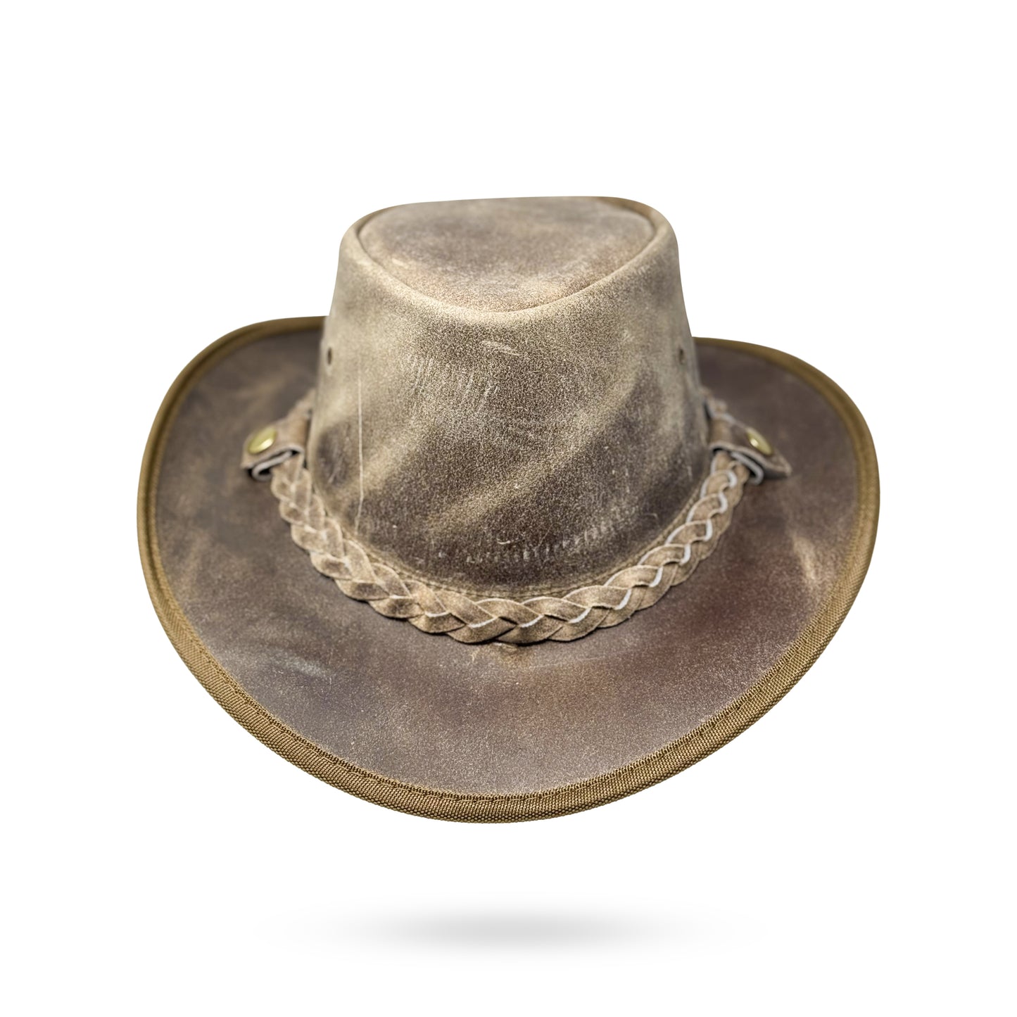 Lederhut Western Cowboy Unisex – Outdoor Hut für Reiten, Wandern & Abenteuer "Crazy Grey"