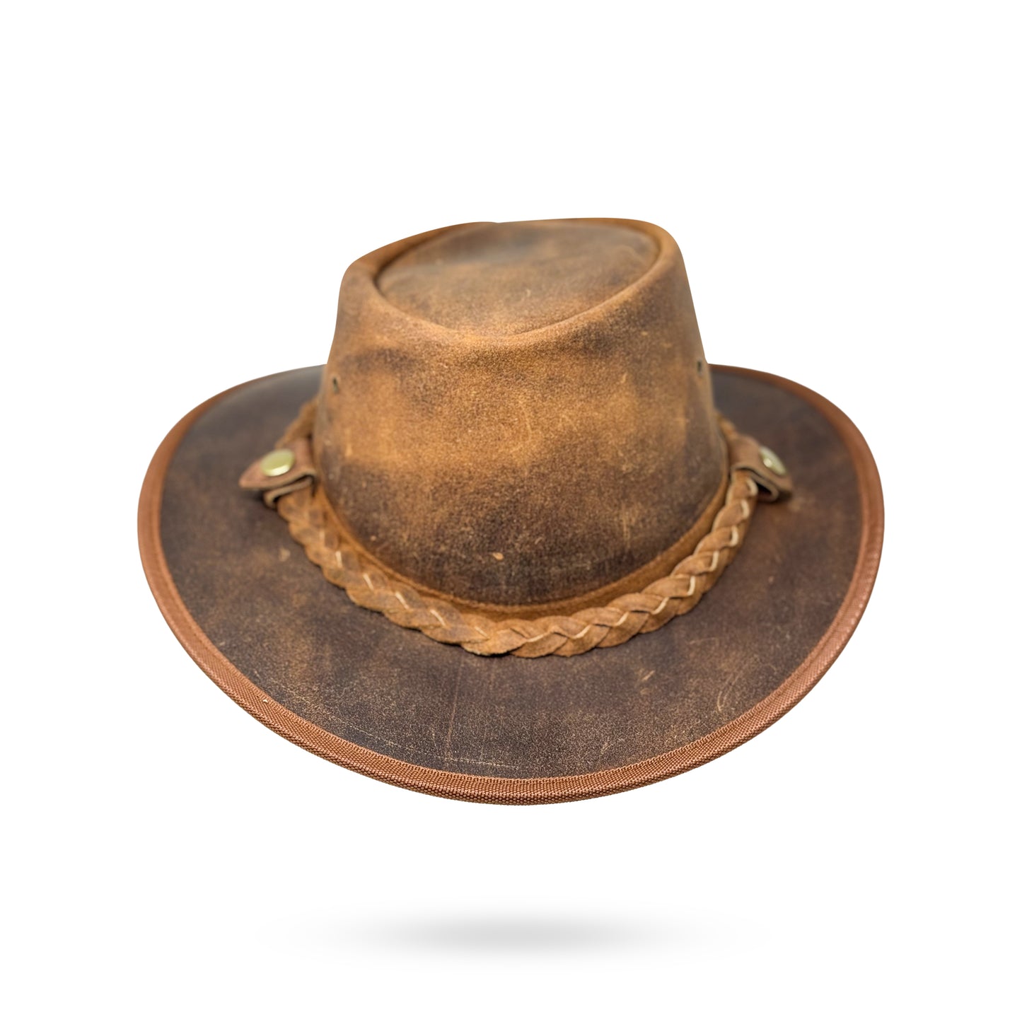 Lederhut Western Cowboy Unisex – Outdoor Hut für Reiten, Wandern & Abenteuer "Crazy Redish"