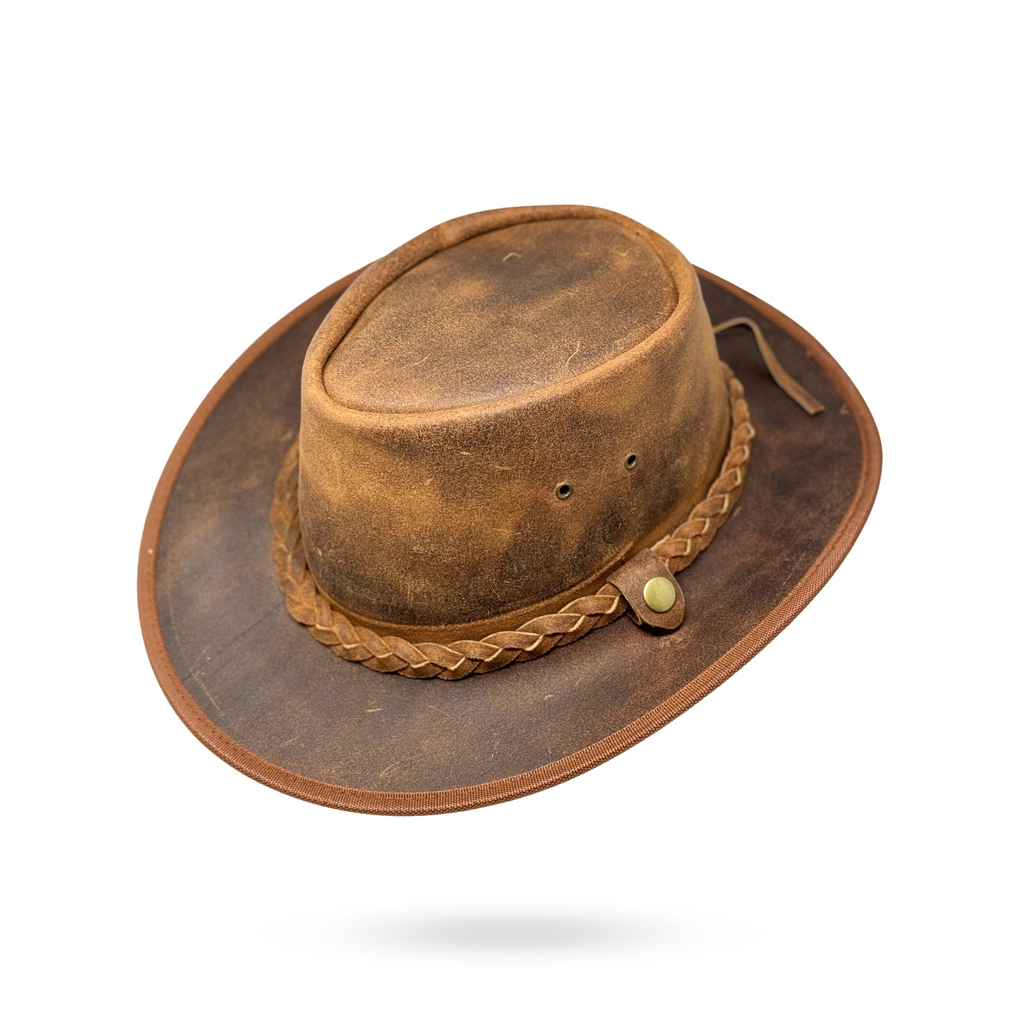 Lederhut Western Cowboy Unisex – Outdoor Hut für Reiten, Wandern & Abenteuer "Crazy Redish"