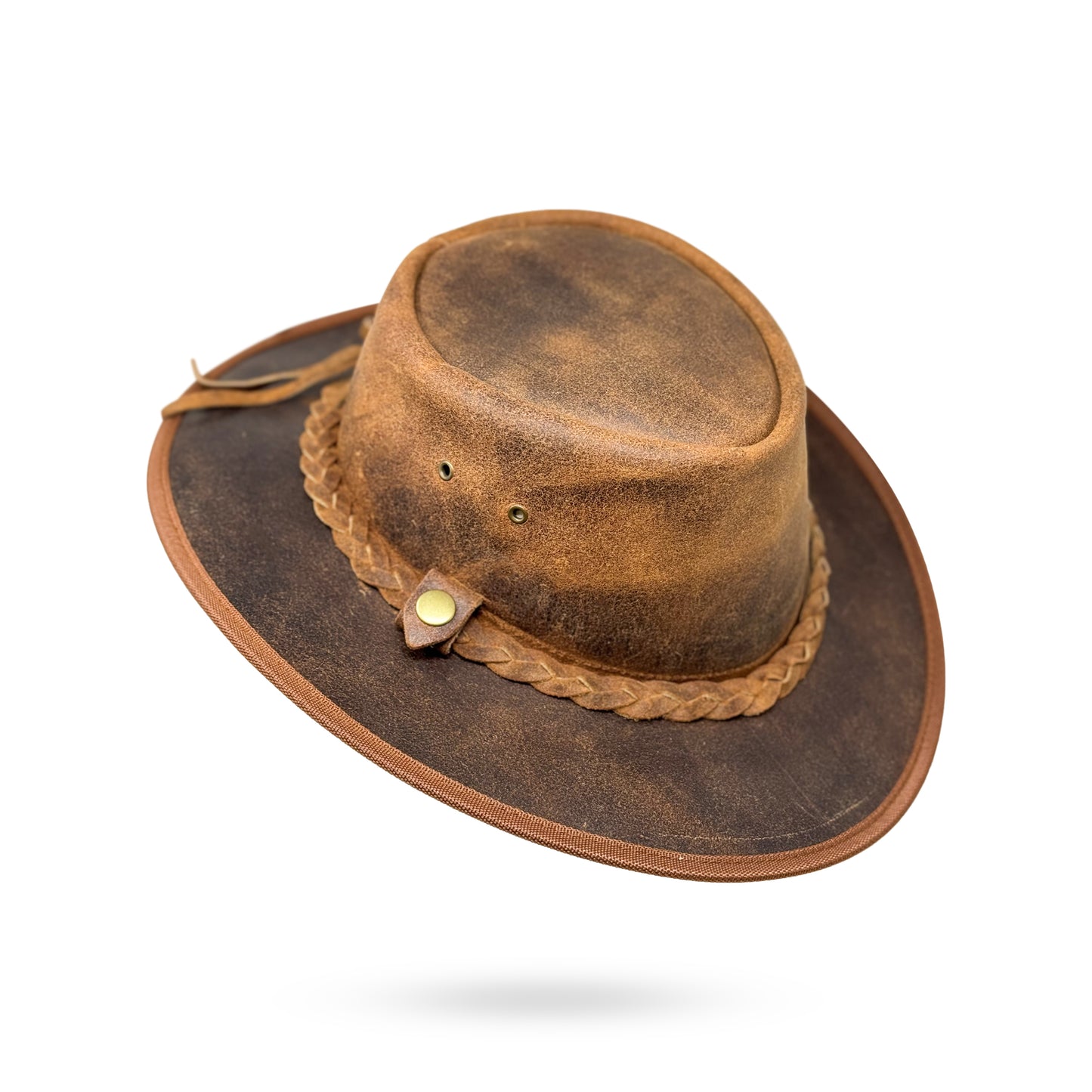 Lederhut Western Cowboy Unisex – Outdoor Hut für Reiten, Wandern & Abenteuer "Crazy Redish"