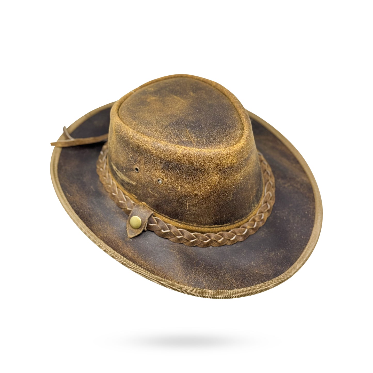 Lederhut Western Cowboy Unisex – Outdoor Hut für Reiten, Wandern & Abenteuer "Crazy Brown"