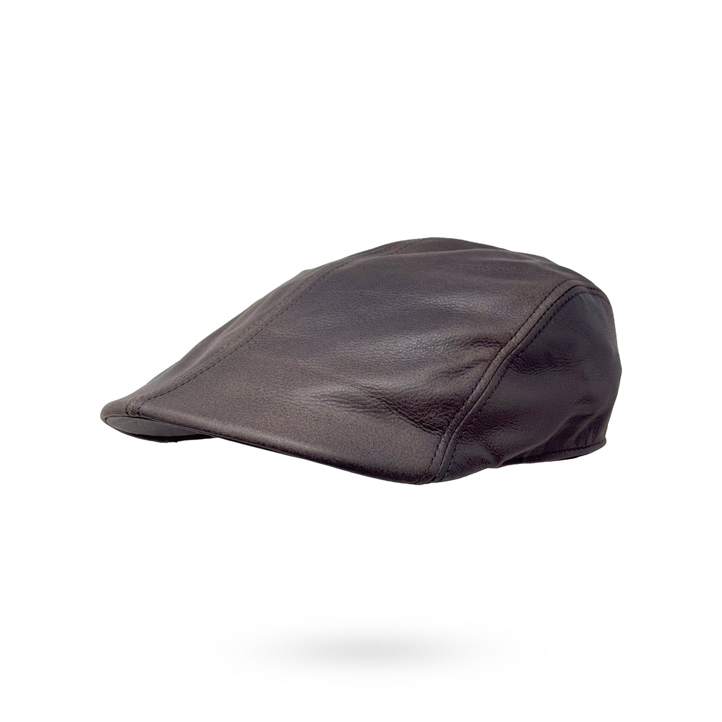 Herren Schiebermütze Flatcap Mütze Echt Leder Ledermütze Kappe Cap Schirmmütze Braun