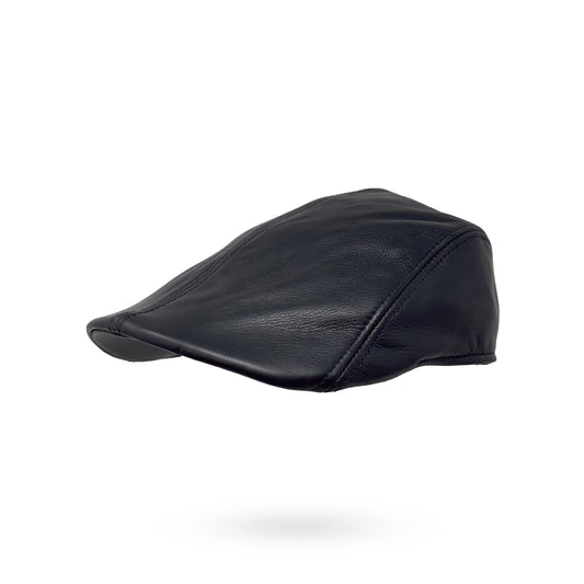 Herren Schiebermütze Flatcap Mütze Echt Leder Ledermütze Kappe Cap Schirmmütze