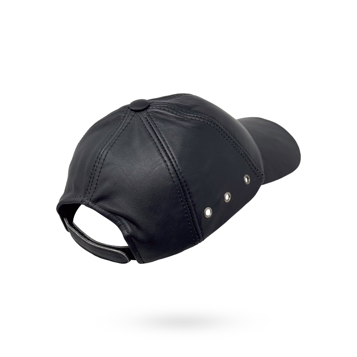 Baseball Cap Leder Outdoor Biker Kappe Lederkappe Käppi Unisex Schwarz