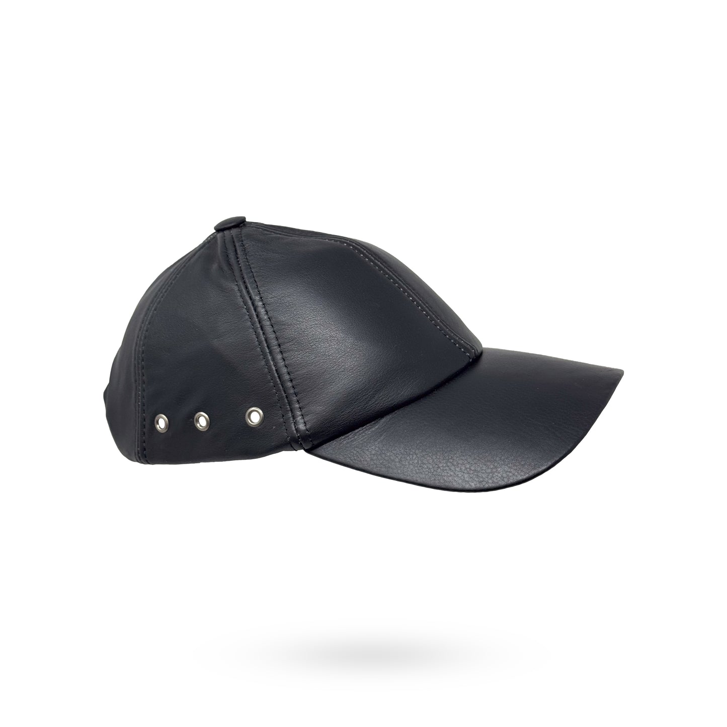 Baseball Cap Leder Outdoor Biker Kappe Lederkappe Käppi Unisex Schwarz