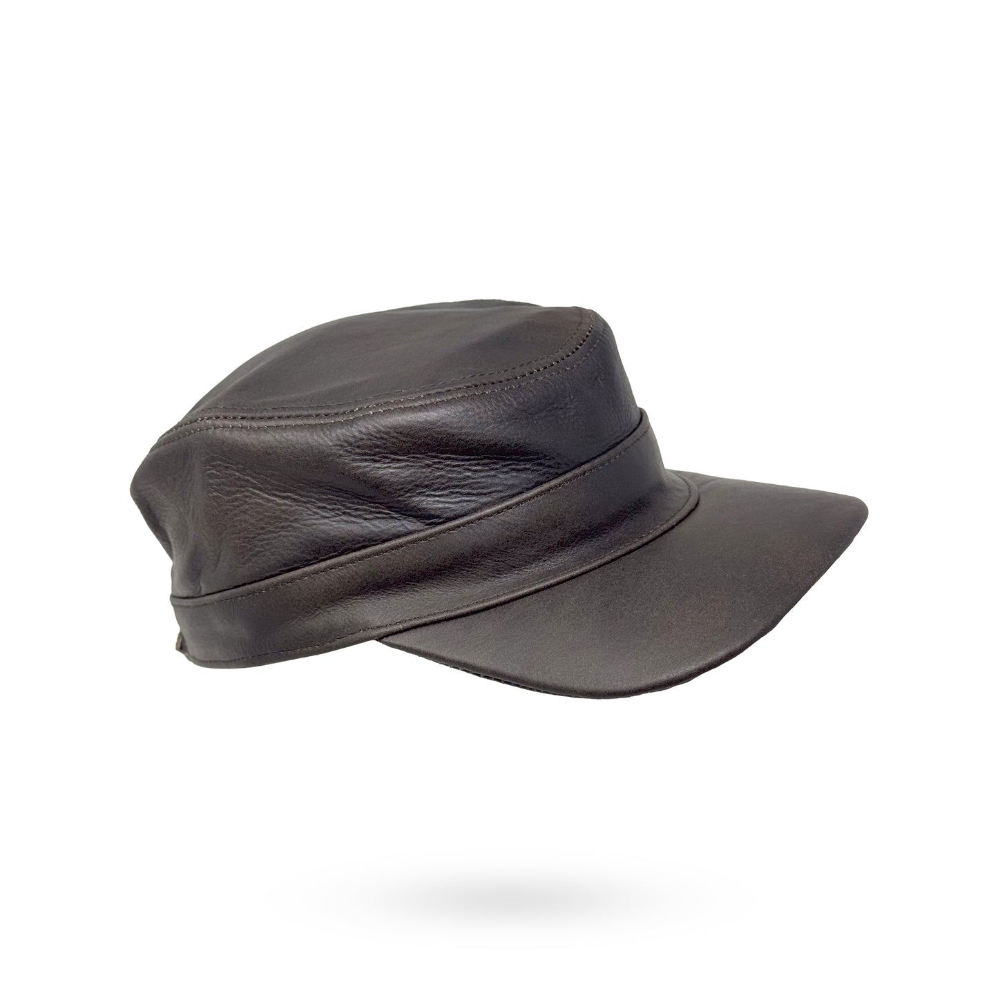 Herren Basecap Echt Leder Schildmütze Mützen Kappe Baseball Cap Dunkelbraun