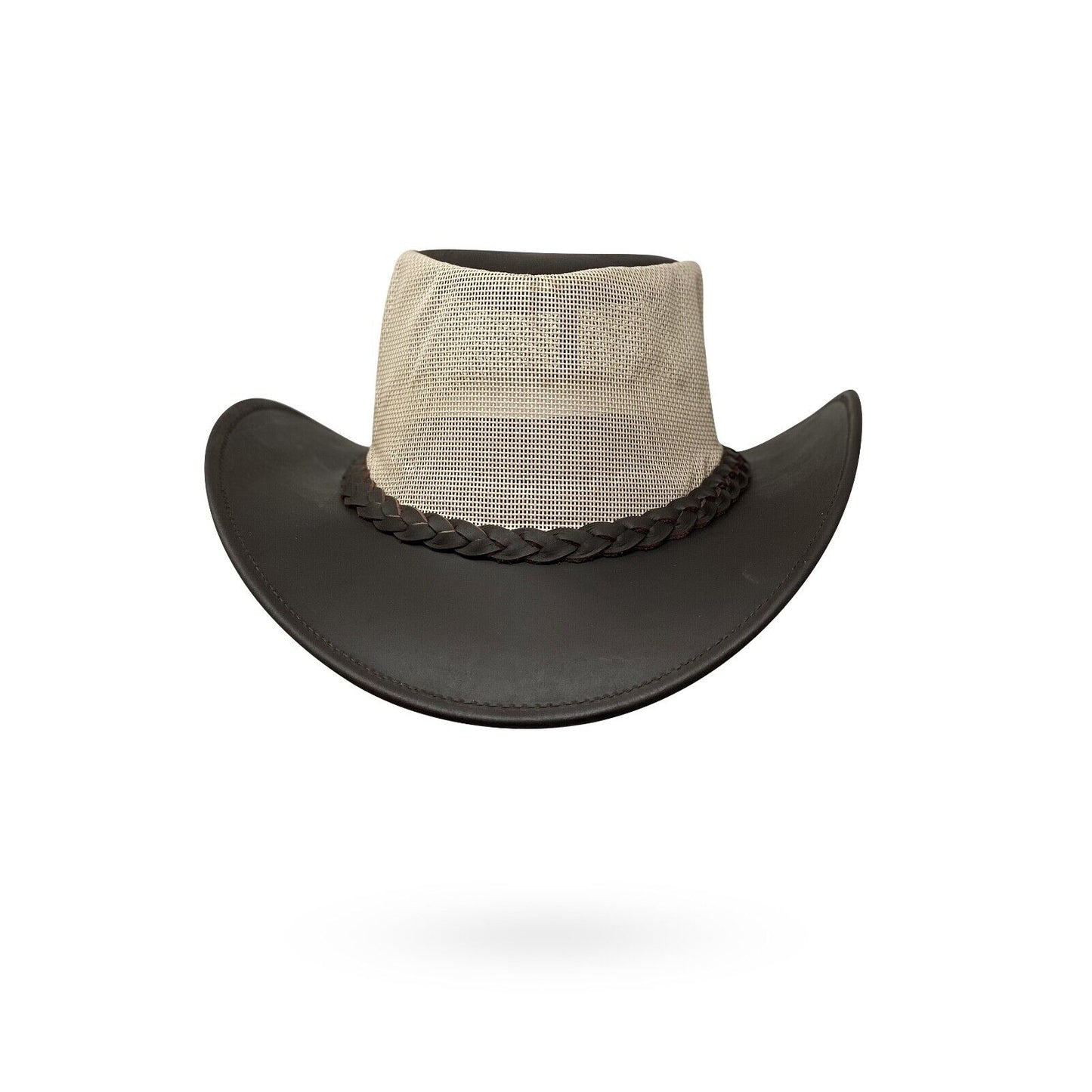 Lederhut mit luftigem Netzeinsatz Anglerhut Reiten Hut Unisex