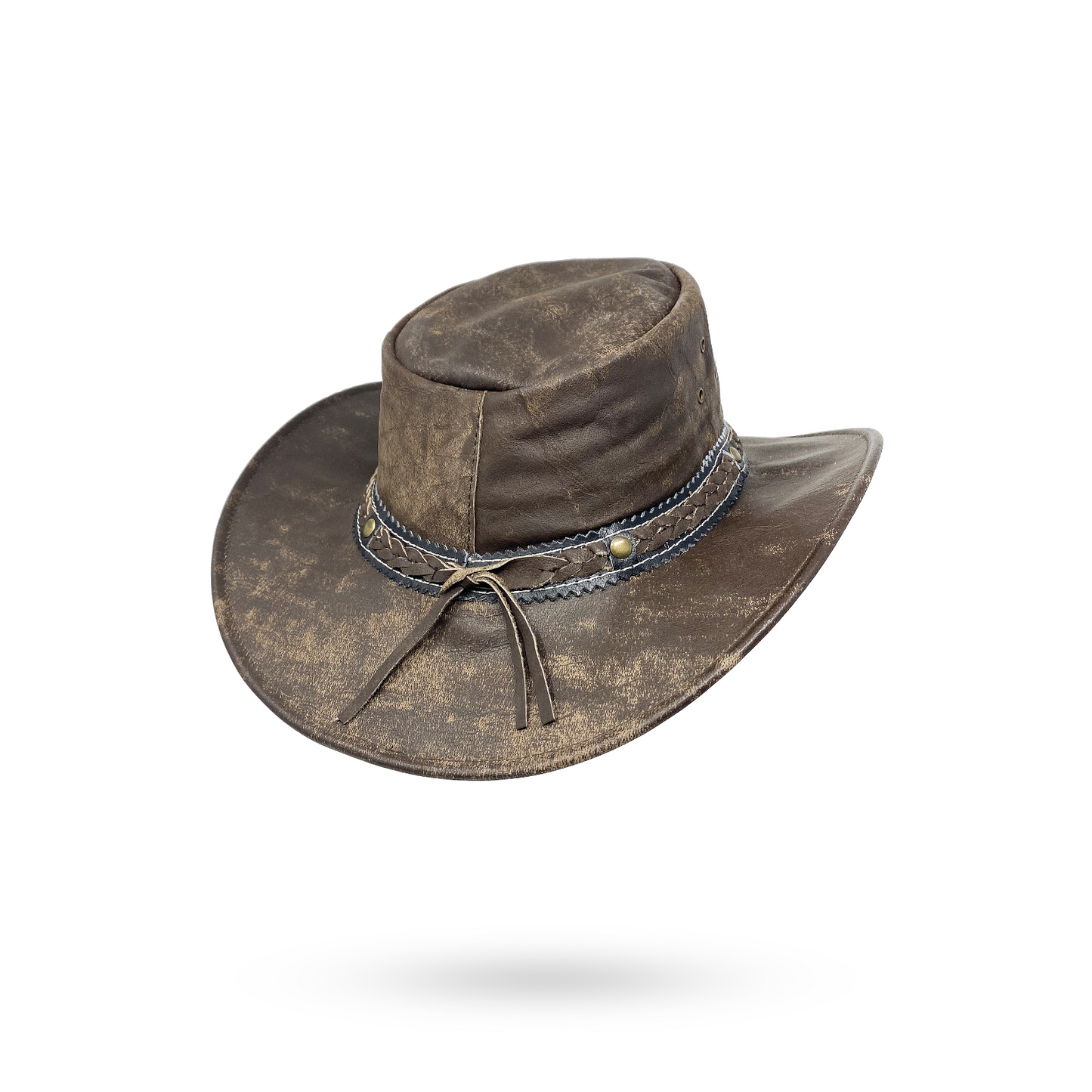 Wickelhut Lederhut Western Cowboy Unisex – Outdoor Hut für Reiten, Wandern & Abenteuer knautschbar „Antik“