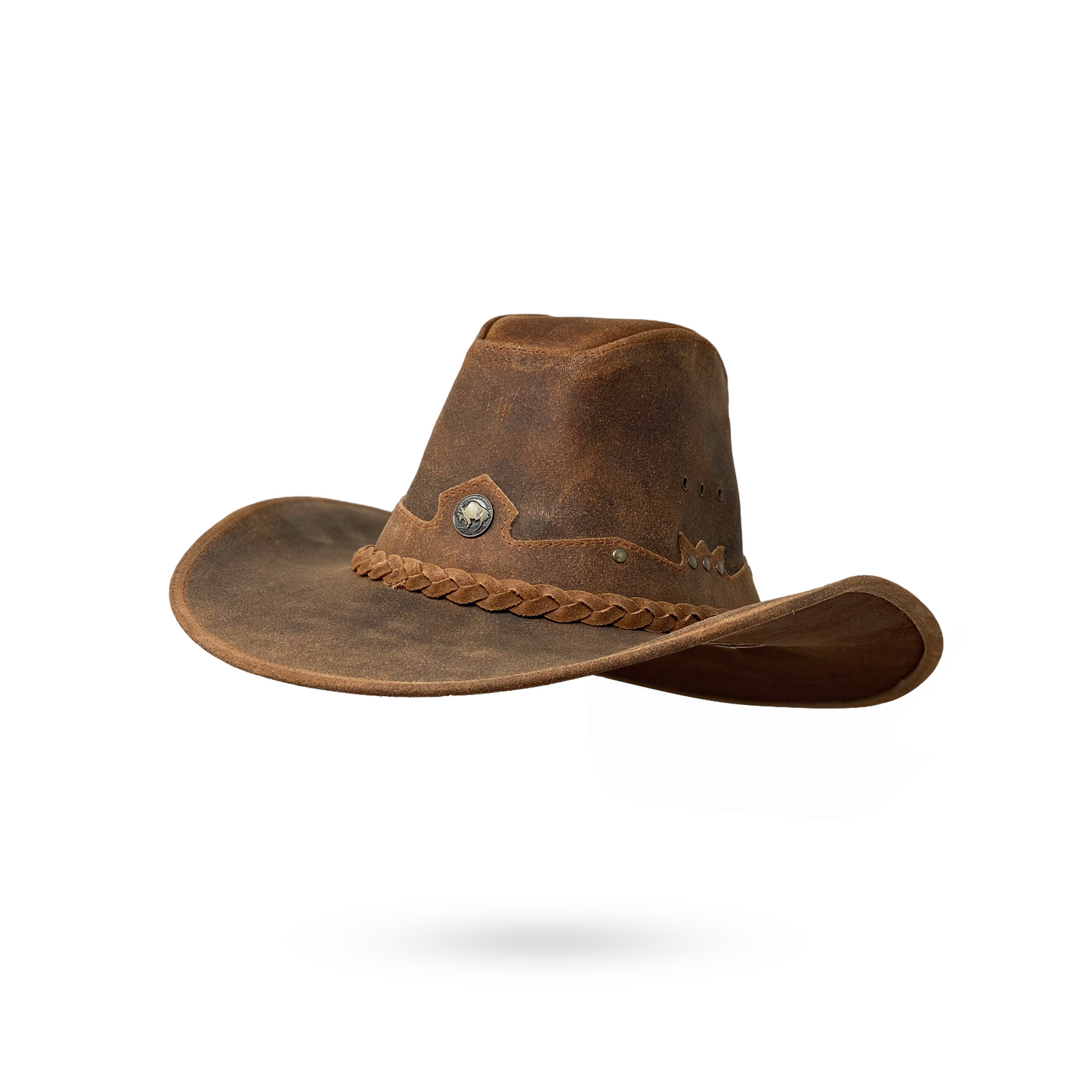 Lederhut Western Cowboy Unisex – Outdoor Hut für Reiten, Wandern & Abenteuer