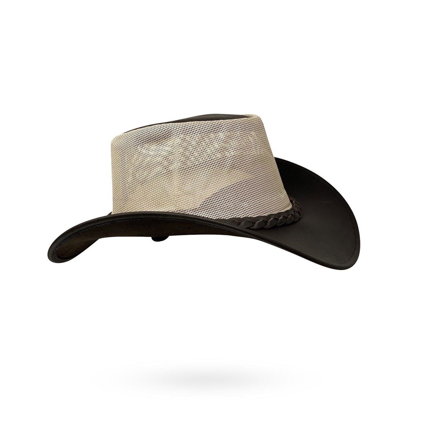Lederhut mit luftigem Netzeinsatz Anglerhut Reiten Hut Unisex
